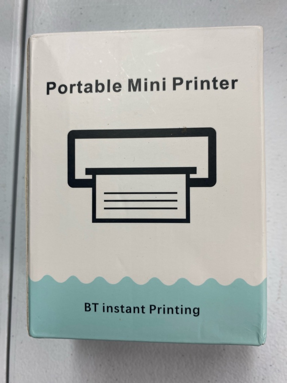 Portable Mini Printer - White with Aqua Accent